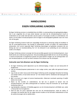 handleiding voor de Eigen Verklaring Junioren