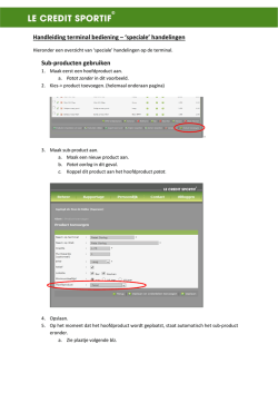 Handleiding terminal bediening - Le Credit Sportif Kassa Coach