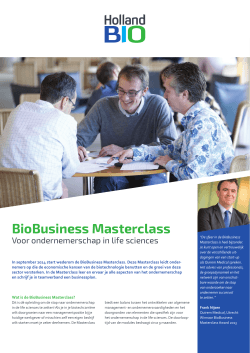 BioBusiness Masterclass 2014