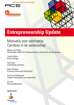 Motivatie voor valorisatie - Amsterdam Center for Entrepreneurship