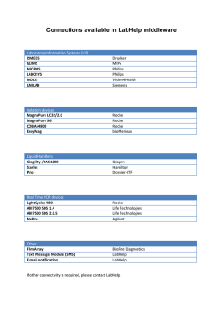 Connections available in LabHelp middleware