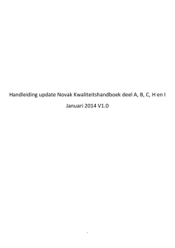 Handleiding update Novak Kwaliteitshandboek deel - 2