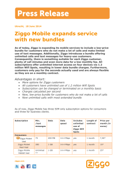 Ziggo Mobile expands service with new bundles