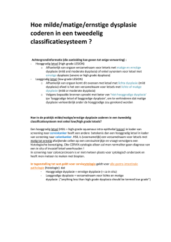 Hoe dysplasie coderen in een tweedelig classificatiesysteem