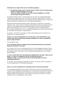 Antwoorden op vragen PvdA over de transitie jeugdzorg