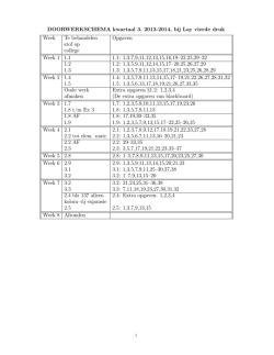 DOORWERKSCHEMA kwartaal 3, 2013-2014, bij Lay