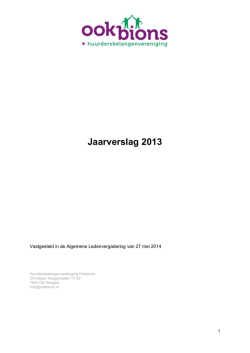 Jaarverslag 2013