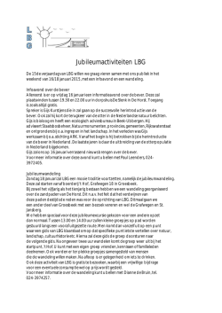 Jubileumactiviteiten LBG