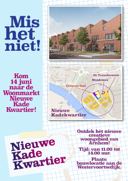 Kom 14 juni naar de Woonmarkt Nieuwe Kade Kwartier!