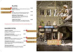 Dinerkaart - Goesting eten en drinken