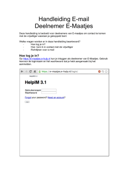 Handleiding E-mail Deelnemer E-Maatjes - Humanitas E