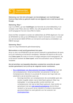 Instellen SPAM-Filter GMAIL