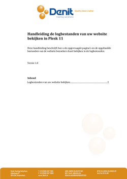 Handleiding de logbestanden van uw website bekijken in Plesk 11