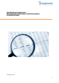 Handleiding Managementrapportage