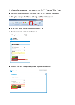 Ik wil een nieuw password aanvragen voor de TTP (Trusted