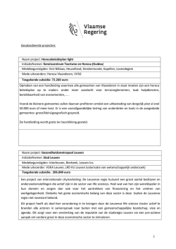 Klik hier voor meer info over de Gesubsidieerde projecten