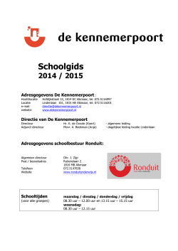 Schoolgids 2014 / 2015 - OBS de Kennemerpoort