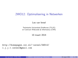 2WO12: Optimalisering in Netwerken