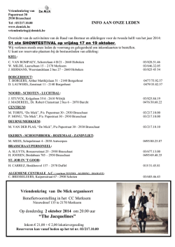 Dowload het Activiteitenoverzicht voor 2014.