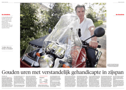 Gouden uren met verstandelijk gehandicapte in zijspan
