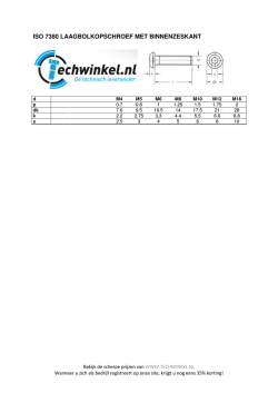iso 7380 laagbolkopschroef met binnenzeskant