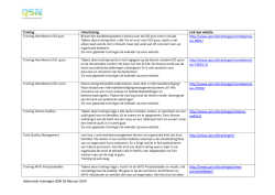 Informatie trainingen QSN 18 februari 2014 http://www.qsn.nl