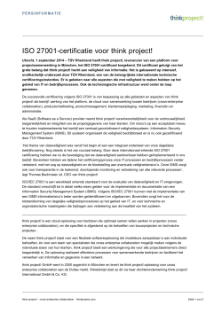 ISO 27001-certificatie voor think project!