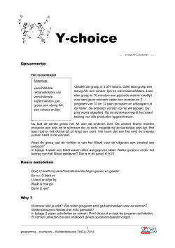 Y-choice - YMCA Jeugdwerk