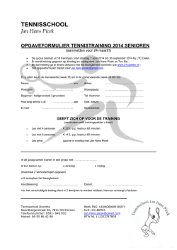 Inschrijfformulier tennisles senioren