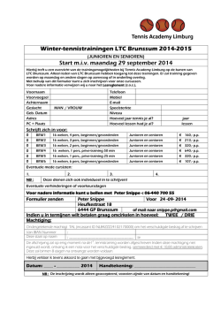 Inschrijfformulier winter-trainingen 2014