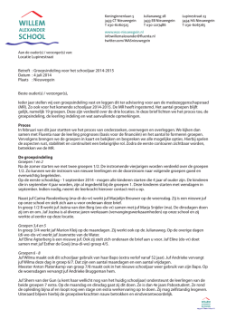 Groepsindeling schooljaar 2014-2015 Lupinestraat