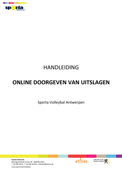 Handleiding online doorgeven van uitslagen