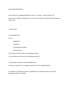 Quick guide PGB Rekentool Let op! Krijgt u een