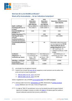 Indicatieve kostprijs certificatie EN1090 EXC1 of EXC2?