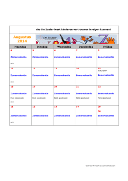 Jaarkalender 2014-2015