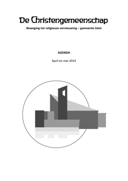 Beweging tot religieuze vernieuwing – gemeente Zeist AGENDA