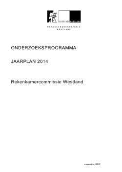 Jaarplan 2014 - Gemeente Westland