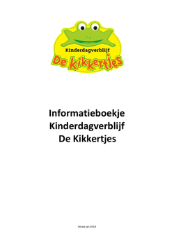Informatieboekje Kinderdagverblijf De Kikkertjes