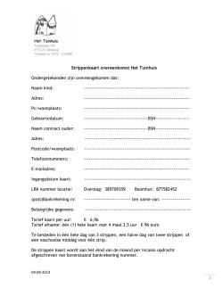 Strippenkaart overeenkomst Het Tuinhuis Ondergetekenden zijn
