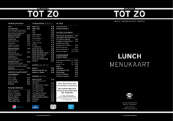 Lunchkaart - Brasserie Tot Zo