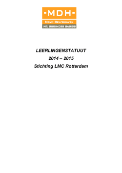 LEERLINGENSTATUUT 2014 – 2015 Stichting LMC Rotterdam