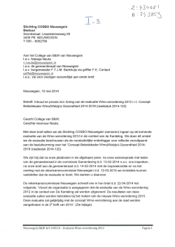 I-3 De brief d.d. 10-05-14 van Stichting COSBO betr. evaluatie Wmo