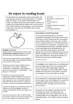 De wijzer in voeding krant - Ingrid van Rijn, Diëtist