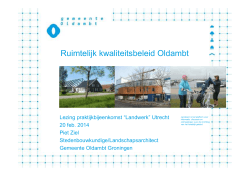 Presentatie van Piet Ziel – gemeente Oldambt