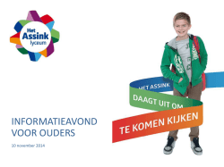 INFORMATIEAVOND VOOR OUDERS