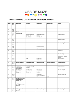 JAARPLANNING OBS DE MUZE 2014/2015 ouders