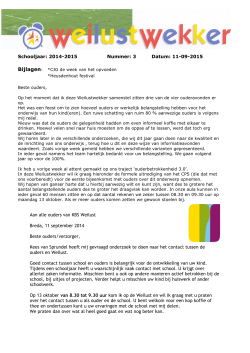 Schooljaar: 2014-2015 Nummer: 3 Datum: 11-09-2015
