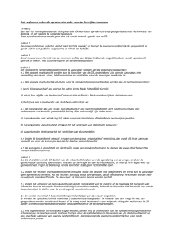 Het reglement m.b.t. de spreekrechtronde voor de