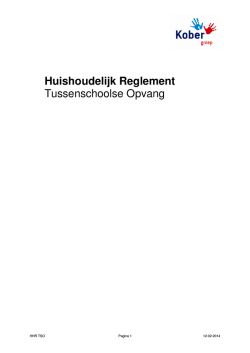 Huishoudelijk Reglement Tussenschoolse Opvang