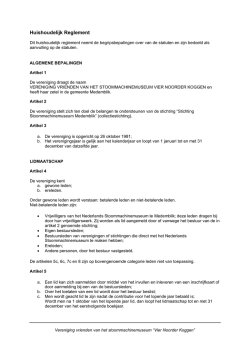 Huishoudelijk Reglement - Vereniging vrienden van het